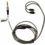 Vhbw - Câble audio aux compatible avec Shure SE215, SE315, SE425, SE535, SE846 casque - Avec prise jack 3,5 mm, 120 cm, gris