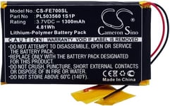 Batteri PL503560 1S1P for Fiio, 3.7V, 1300 mAh
