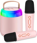 Tipao Karaoke Machine for Kids with 2 Microphones, Portable Pink 2 Mic 