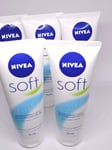5x 75ml Nivea Soft Refreshing Moisturising Cream Face Body Hands JojoBa Oil New