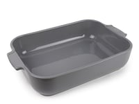PEUGEOT - Rectangular Ceramic Baking Dish - 36 cm x 22 cm x 6.8 cm - Capacity: 3.8 L - 10 Year Guarantee - Made In France - Light Grey Colour