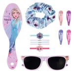Disney Frozen 12pc Girls Kids Sunglasses Hair Accessories Set with Carry Case