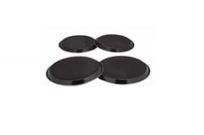 4pc Stainless Steel Electric Hob Covers Cooker Metal Ring Lid Protector Set New (BLACK)
