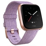 Fitbit Versa 1 SE (NFC) 40mm Guldfärgad Urtavla Lila Textilrem Sport GPS-klocka lila