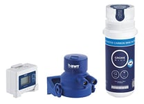 GROHE Blue 41136000 Filtre à eau sous évier - Kit de démarrage pour filtre à charbon actif (tête de filtre, débitmètre pour mesure de la durée de vie du filtre, capacité 1500 L), pour robinet de