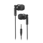 sbs Stereo Wired Earphones with 1.2 m 3.5 mm Jack Cable, with Integrated Microphone and Answer/End Call Button, Black