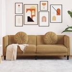 3-personers sofa med hynder velour brun