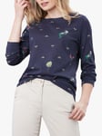 Joules Harbour Floral Bee Print Top, Navy Blue 12 female 100% cotton