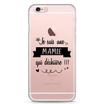 ZOKKO Case for iPhone 6S with Transparent Soft Black Ink “Je suis une Mamie Qui Déchire” [French Language]