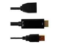 TECHly - Videokabel - HDMI, USB (endast ström) hane till DisplayPort hona - svart - stöd för 4K