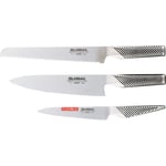 Global Knivblok med 3 knive, rustfri stål
