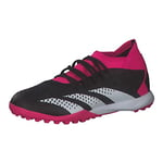 adidas Predator Accuracy.3 Turf Boots Soccer Shoe, Core Black/Cloud White/Shock Pink, 3.5 UK