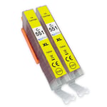 2 Yellow Printer Ink Cartridges for Canon PIXMA iP8750, MG5600, MG6600, MG7550