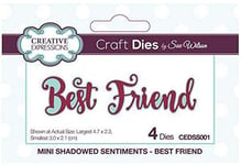 Sue Wilson Mini Shadowed Sentiments - Best Friend, Silver, Largest die 4.7 x 2.3 cm