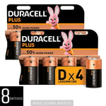 8 x Duracell D Cell Batteries Plus Power Alkaline LR20, MN1300, MX1300 UK Stock