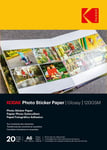 Kodak Photo Sticker Paper A6 X20 | Gloss 120gsm - - 8.5'x11