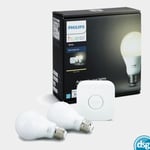 Philips Hue Starter Kit E27 / Bridge + 2 Smart Bulbs / Warm White / Alexa Google