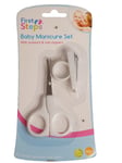 First Steps Baby Manicure Set with Scissors & Nail Clippers WHITE Free UK P&P