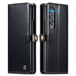 CaseMe Läderfodral Samsung Galaxy Z Fold 3 svart