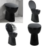 Hög toalettstol 7 cm utan spolkant mjuk stängning keramik svart - Toalettstol - Toalettstolar - Home & Living