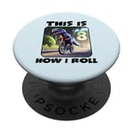 8 Year Old Birthday Party T-Rex Dinosaur Riding a Bike Kids PopSockets Swappable PopGrip