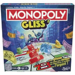 Monopol Gliss', familjegruppspel för barn, tonåringar och vuxna, från 8 år, 2 till 8 spelare, 20 minuter i genomsnitt, spel