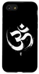 Coque pour iPhone SE (2020) / 7 / 8 Symbole Kanji blanc Om tranquille – Paix et spiritualité