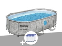 Kit piscine tubulaire ovale Bestway Power Steel SwimVista avec hublots 4,27 x 2,50 x 1,00 m + 6 cartouches de filtration