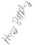 Iriserende Sølv Happy Birthday Banner 16,5x62 cm