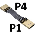 5cm P1(A)-P4(B) DisplayPort câble d'extension Flex 1.4, câble coudé 8K 4K HDR 165Hz, affichage 60Hz, adaptateur de Port pour vidéo PC portable TV DP 1.4 1.2 Nipseyteko