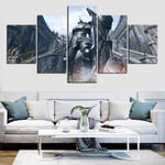 TOPRUN Picture print on canvas 5 pieces wall art for living room Modern home Art print Images 5 panel wall decor 150x80cm Solidframe Easily to hang Demon's Souls Game Poster