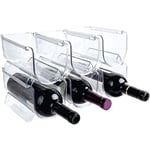 Kirmax Wine & Water Bottle Organizer Holder Stackable Wine Rack for Kitchen Countertops, Table Top, Pantry, Fridge, Bars