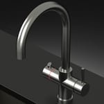 Boiling Water Kitchen Tap 3 in 1 Curve Brushed Nickel nickel