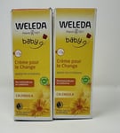 *TWIN PACK* Weleda Calendula Nappy Cream 75ml Natural Baby Care French Packaging