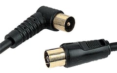 PRO SIGNAL - TV Aerial Coaxial Lead, 90 Degree Male to Female, 1.5m Black