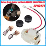 5pcs/Set Metal Brush Holder + Caps for Makita BGA450 BGA452 DGA452