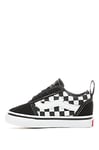 Vans Mixte enfant Ward Slip-on Canvas Sneaker, Noir Checkers Black True White, 21 EU