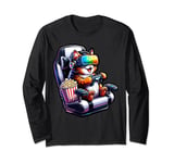 Funny VR Gamer Cat In VR Headset Virtual Reality Gaming Long Sleeve T-Shirt