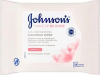 Johnson's Refreshing Wipes Face Care Makeup Be Gone  - 25 wipes