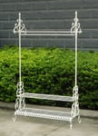 Wrought Iron Hanging Rail Distressed Cream