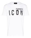 Dsquared2 Mens Spray Icon print T-shirt in White Cotton - Size X-Large