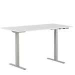Höj och sänkbart skrivbord, digital display, grått stativ, vit bordsskiva 160x80 cm