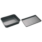 KitchenCraft Master Class Non Stick Deep Large Roasting Tin, 39 x 28 cm & Master Class Large Non-Stick Baking Tray, 39 x 27 cm