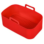 Basket for DEVOLOGY Double 9L Dual Air Fryer Drawer Liner Silicone Pot Red
