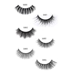 5-par lösögonfransar - 3D faux mink - Svarta Black 3D faux mink - G801