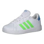 adidas Unisex Kids Grand Court 2.0 Sneaker, Ftwr White Solar Green Blue Rush, 5 UK Child