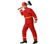Atosa Costume Complet De Pompier Homme Adulte Rouge Réfléchissant Jaune Ensemble Veste Et Pantalon D'urgence Pour Fête Halloween Et Carnaval M-L