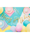 Iriserende Happy Birthday Banner 16,5x62 cm