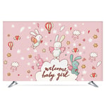 Indoor TV Set Cover 100% Polyester Fibers Abstract Landscape Printed Screen Decoration for Flat Screen Curved Screen - 49 inch Rabbit Angel