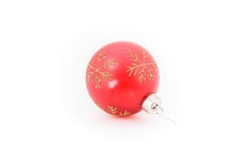 Electrobilsa Boule de Noël LED en Verre Rouge doré, Rouge étoiles, diamètre 5 cm